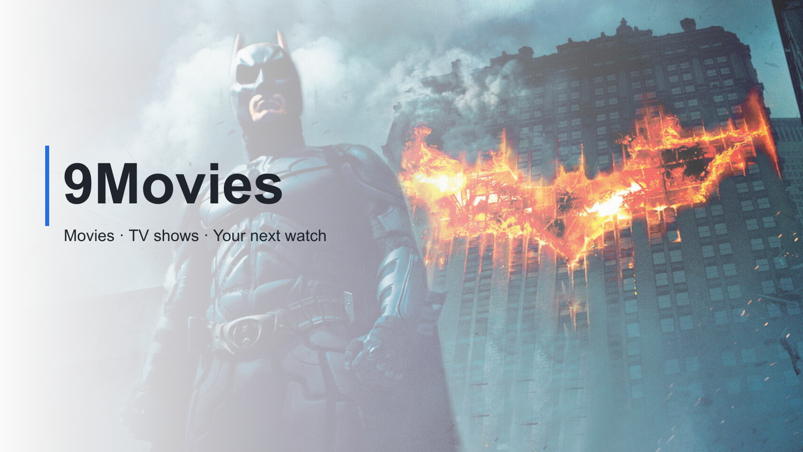 9Movies branded cinema artwork with The Dark Knight backdrop